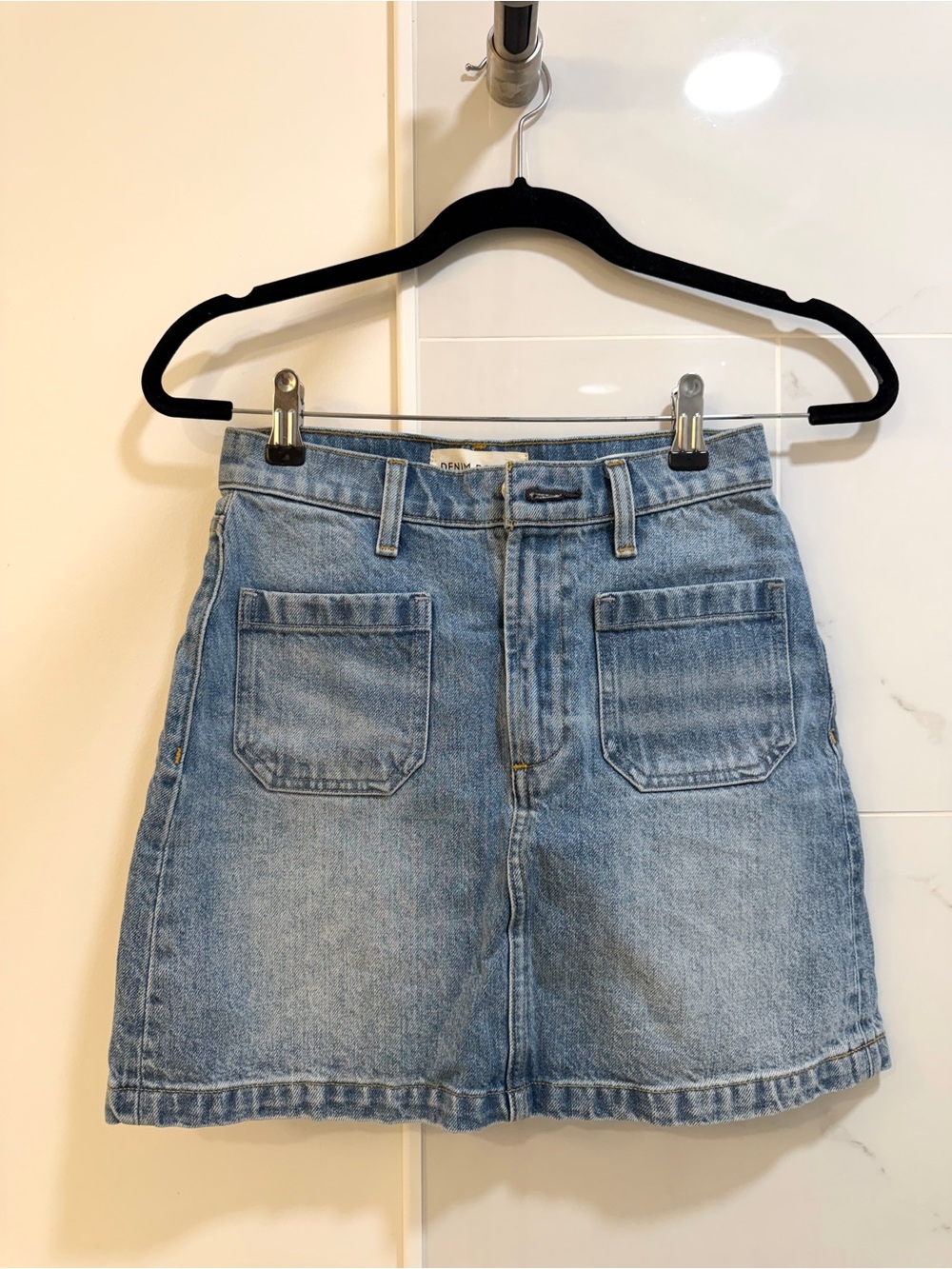 Aritzia Denim Forum The Debbie Mini Denim Mini Skirt